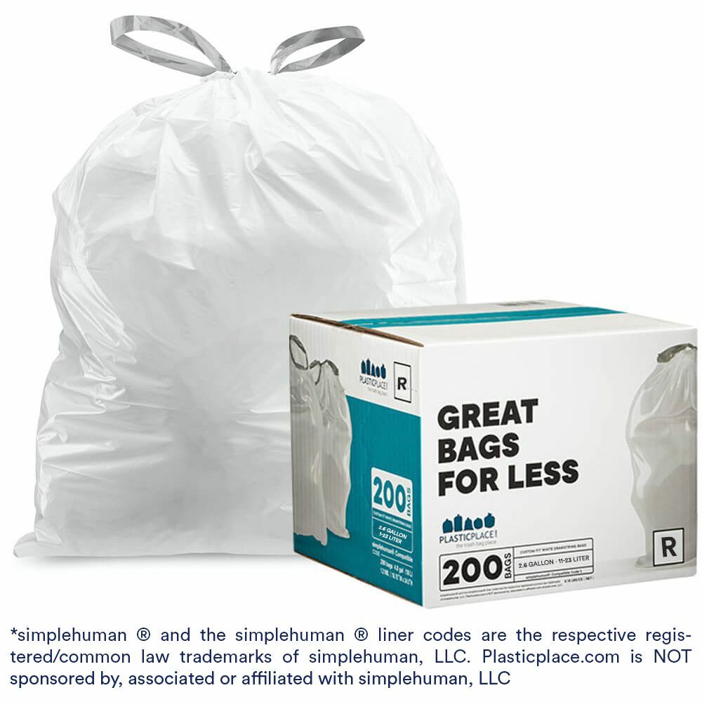 Plasticplace Custom Fit Trash Bags Compatible with simplehuman Code R, 200 Count gallery