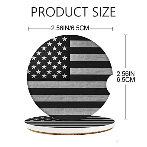 2 Pack Absorbent Car Cup Holder Coasters Ceramic Stone w/ Non Scratch Cork Base gallery