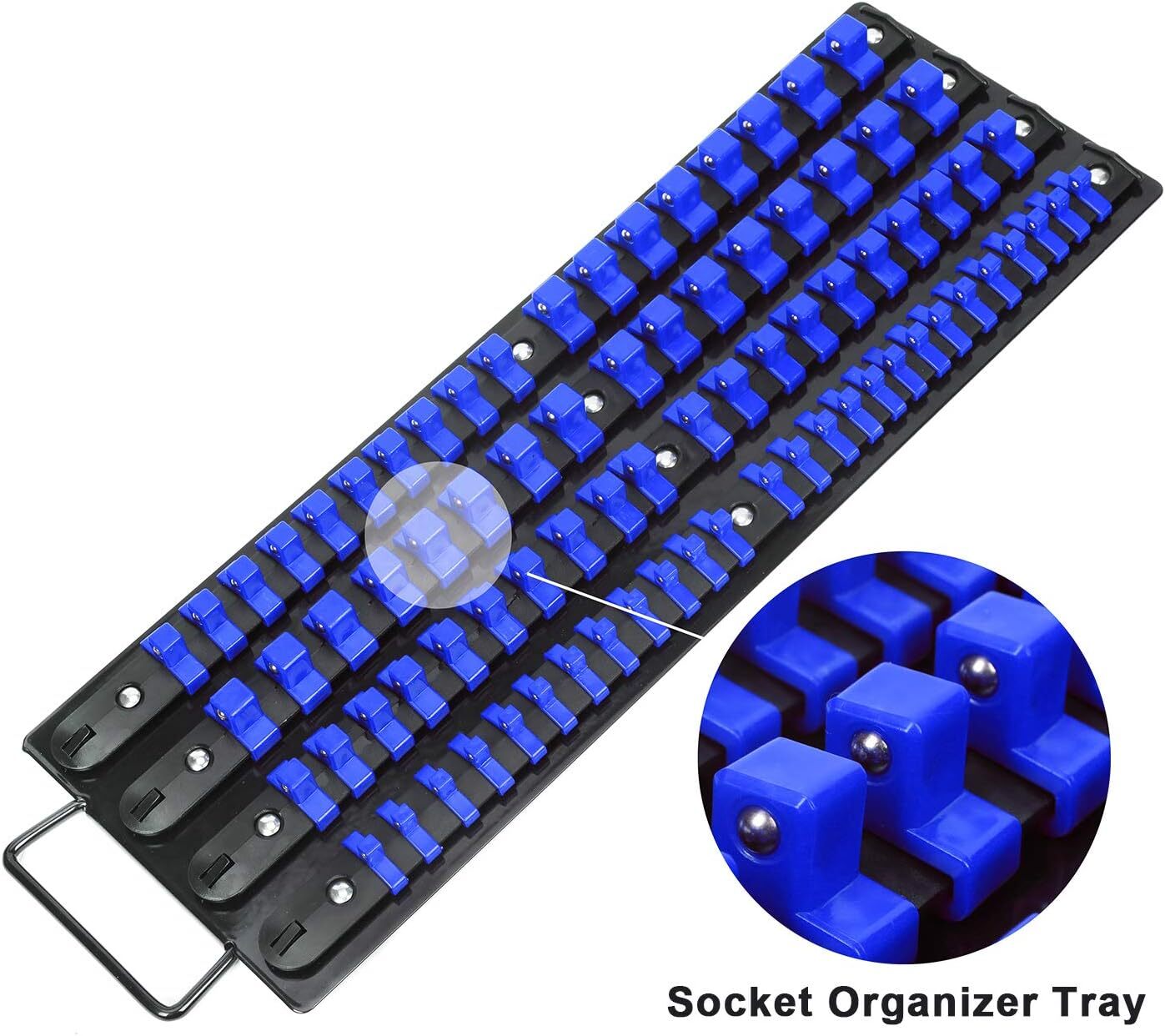 80 PCS Portable Socket Organizer Tray Blue & Red Tools Organizer 1/4"&3/8"&1/2" gallery