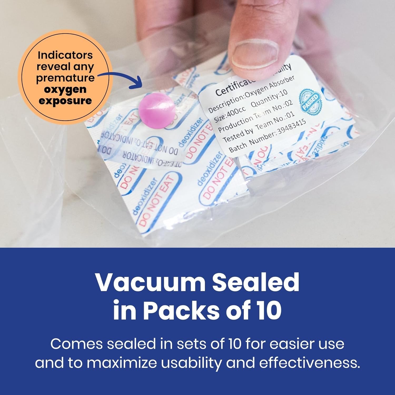 500cc Oxygen Absorbers - 100 Count - for Long Term Food Storage & Survival, Myla gallery