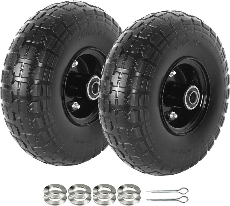 Flat-Free 10-Inch Solid Tire Wheels with Sawtooth Tread for All-Terrain Use gallery
