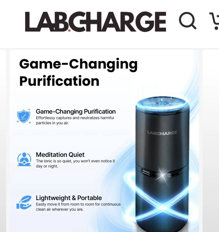 LabCharge Ionic Portable USB Powered Air Purifier Black 12W gallery