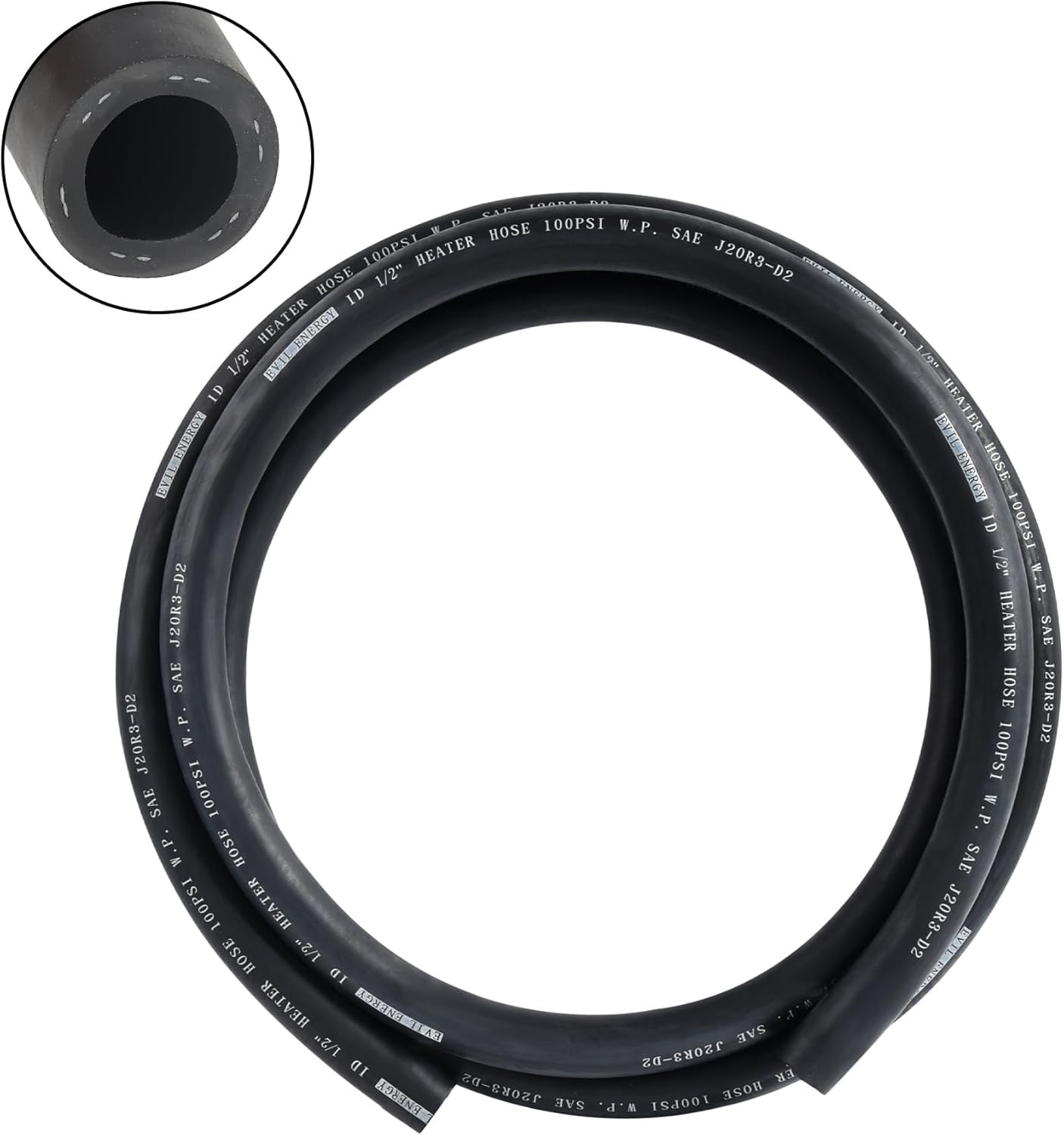 1/2" Heater Hose Coolant Radiator Straight 100PSI SAE 20R3 5FT Black gallery