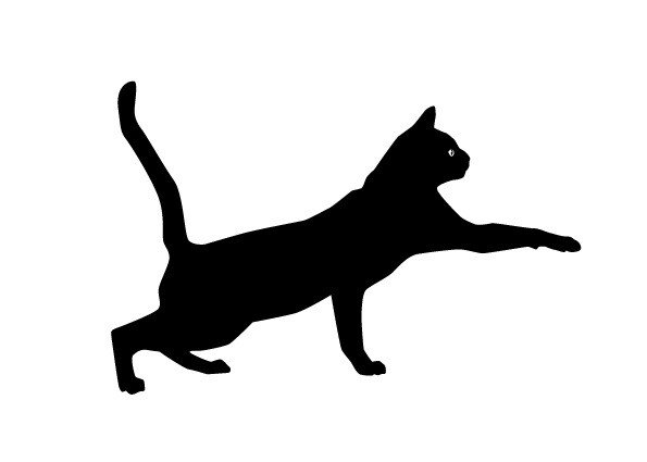Cat Reaching - Black Cat#2 Die Cut Vinyl Decal 4-21 in Kitty Cat Outdoor Sticker gallery