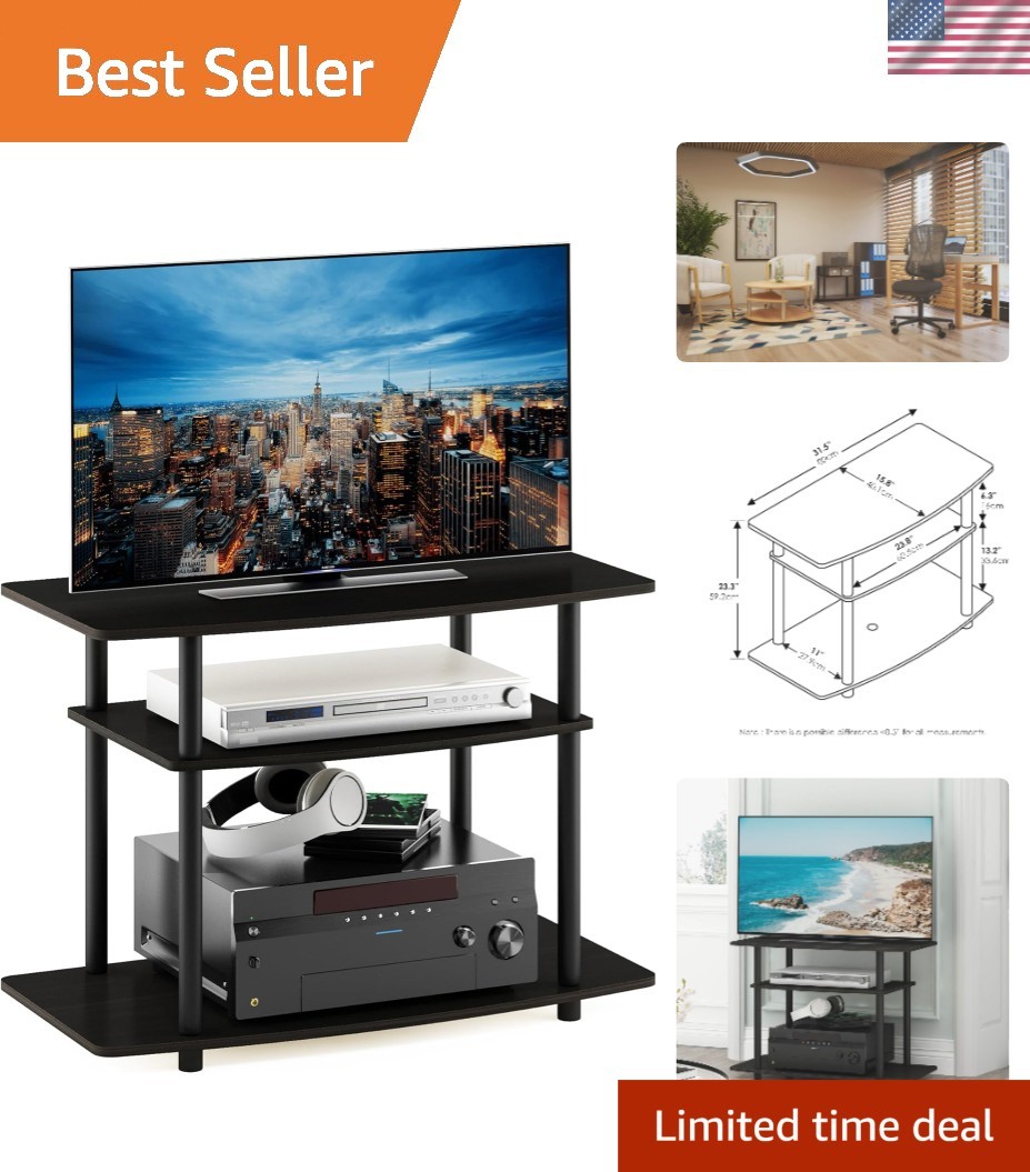 TV Stand Entertainment Center 3-Tier TV Table for Up to 32 Inch Flat Screen gallery