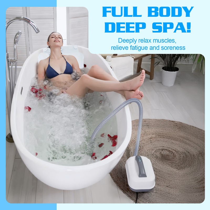 Spa Bubble Bath Machine Adjustable 6 Speed Bubbles Inflatable Pillow Non-slip gallery