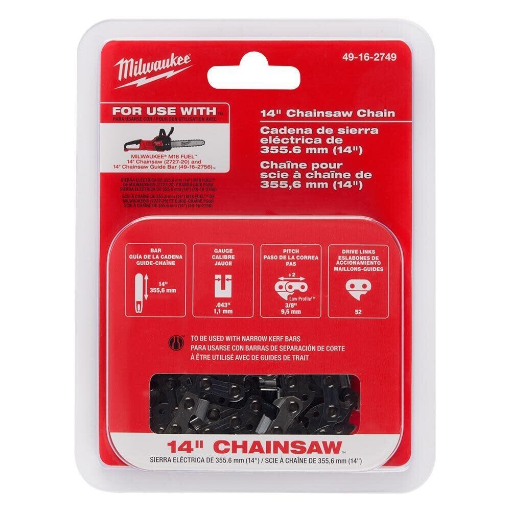 Milwaukee Tool 49-16-2749 14 In. Replacement Chain For M18 Fuel Chainsaw