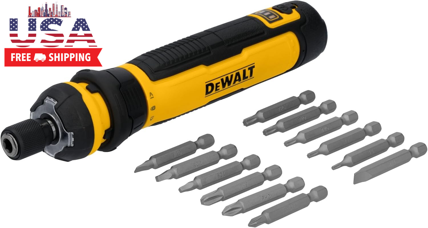 DEWALT Cordless Screwdriver, 4V USB Rechargeable Electric Screwdriver with 12 Pc gallery
