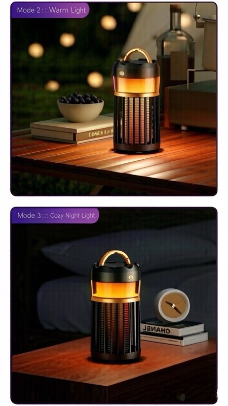 White-3 Modes Bug Zapper - Mosquito Killer for Kitchen, Patio, Camping Use gallery