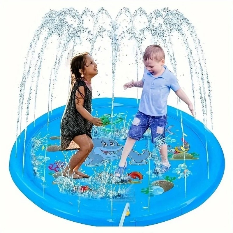 Dolphin Splash Pad 40" Inflatable Water Sprinkler Mat Kids Toddler Backyard Pool gallery