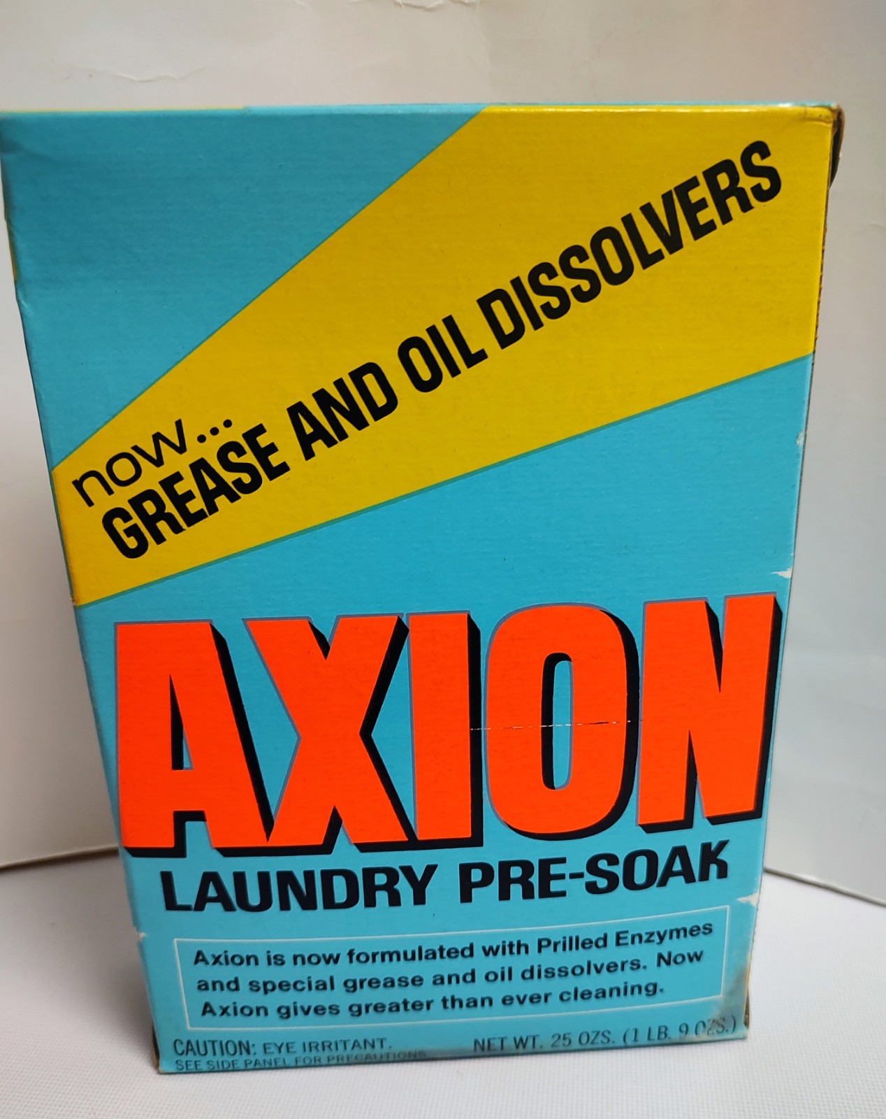 Vtg NOS 1970s Axion Colgate Palmolive Pre-Soak Laundry Detergent Sealed Prop gallery