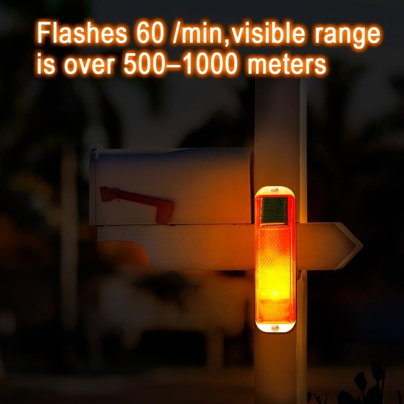 Solar Strobe Warning Light Sensitive LED Warning Lamp Super Bright Waterproo... gallery