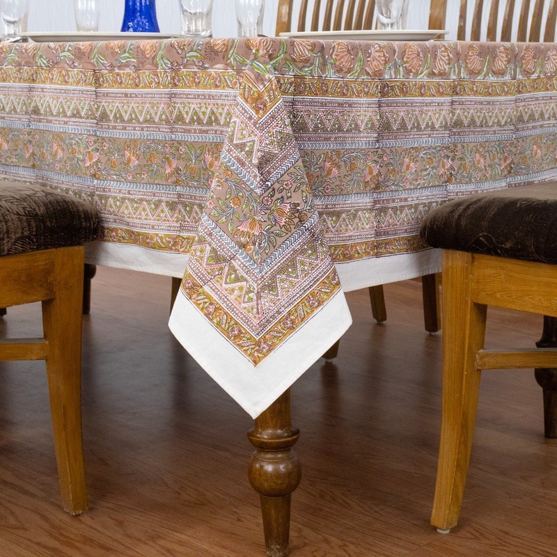 Hand Block Printed Tablecloth Wedding Table Cover Gift for Her, New Year Gifts gallery