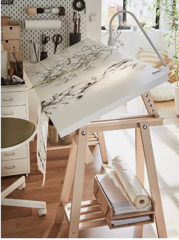 New Ikea MITTBACK Trestle birch 22 7/8x27 1/2/36 5/8 304.599.97 For desk gallery