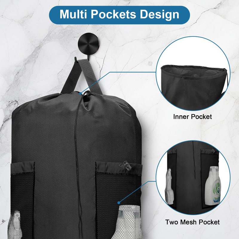 120L Large Laundry Bag Backpack with Straps & Two Mesh Pockets for College Dorm gallery