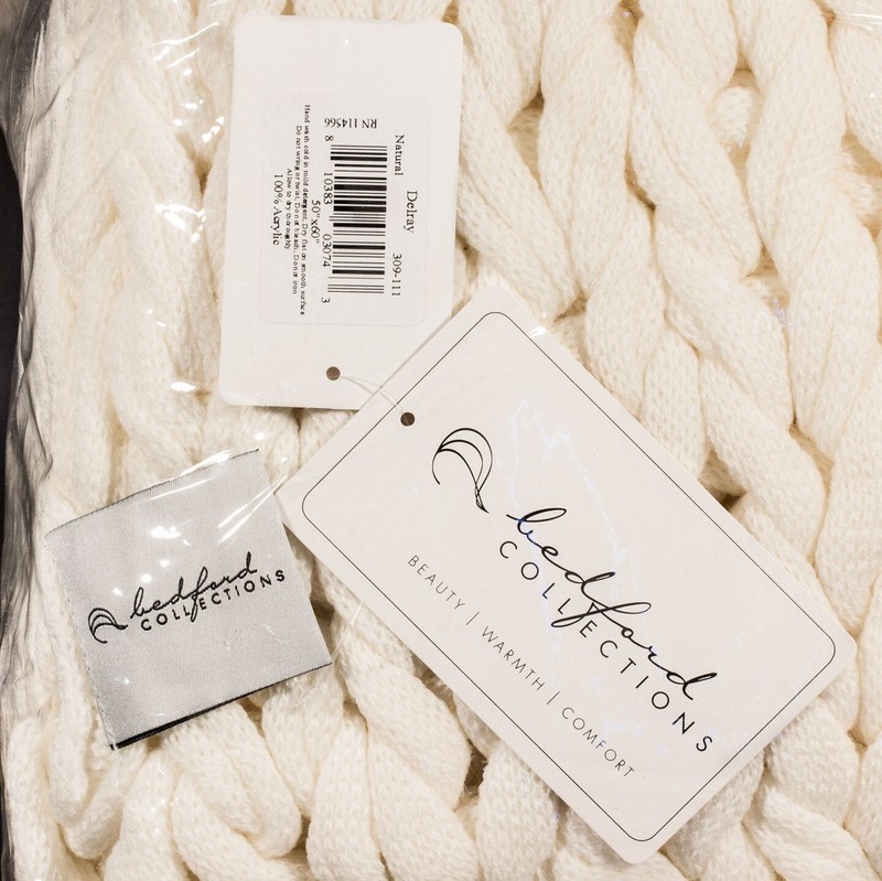 Delray Chunky Cable Knit Throw Blanket Cottage Hand Knitted Bedford Collections gallery