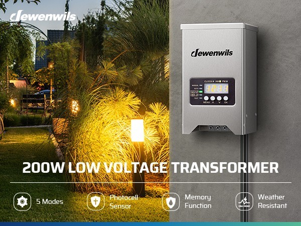200W Low Voltage Landscape Transformer,120V AC to 12V/15V AC Waterproof gallery