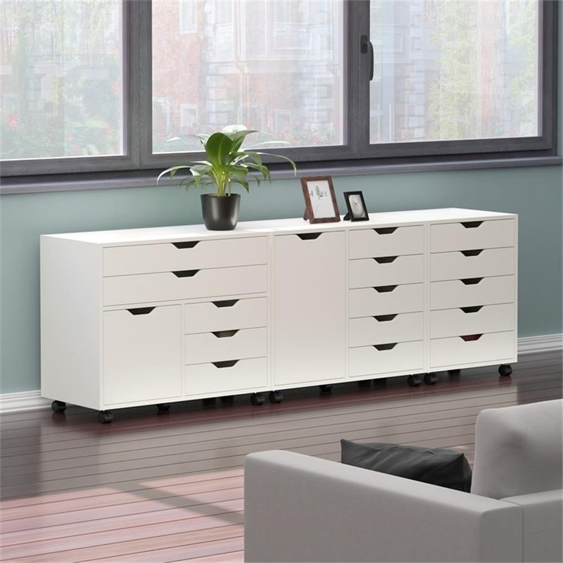 Winsome Halifax 3 PC Transitional Engineered Wood Storage Cabinet Set in White gallery