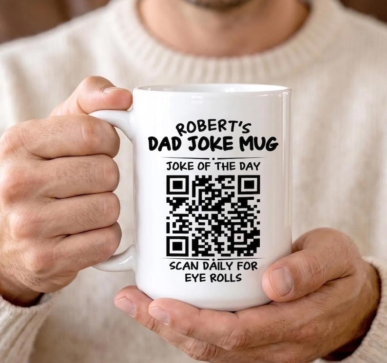 Dad Joke Every Day Interactive QR Funny Mug, Dad Jokes Funny Mug, Dad Jokes Funn gallery