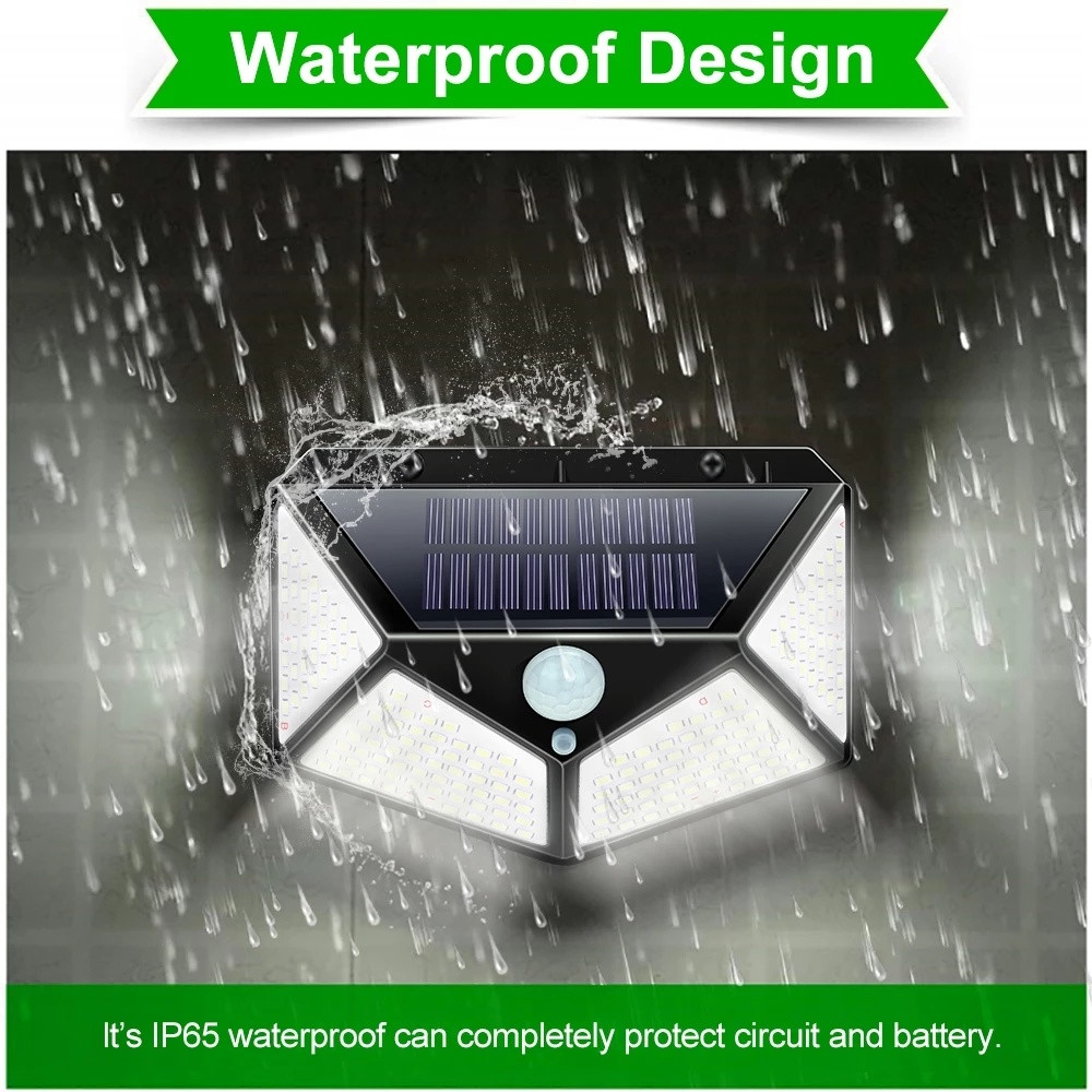 Solar Power 100 LED Light PIR Motion Sensor Outdoor Security Lamp Wall Garden gallery