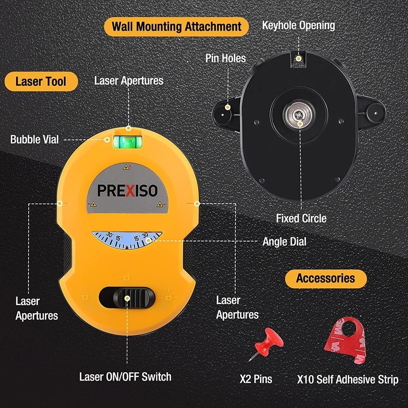 Multi Surface Laser Level LED Light Vial 30Ft Horizontal Vertical Line Laser NEW gallery
