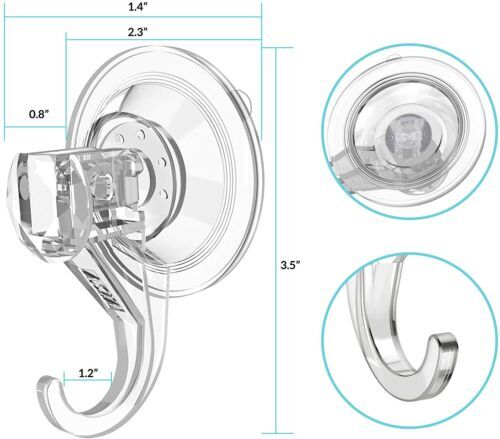 4PCS Heavy Duty Suction Cup Hook Cup Wall Wreath Hanger Window Shower Kitchen gallery