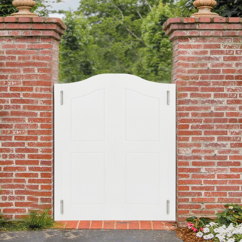 Solid Wood Partition Double Door for Shop Entrance 91??107cm/36??42in White gallery