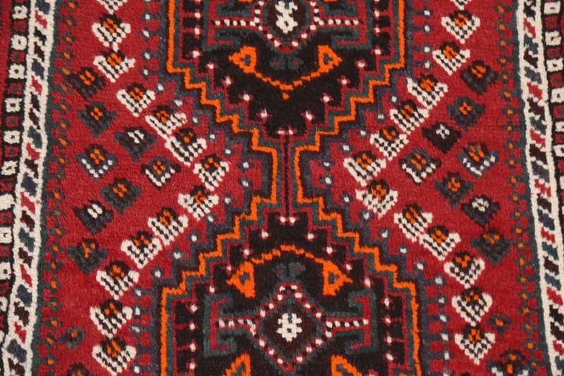 Nomadic Geometric Red Handmade Wool Accent Rug 3x4 Tribal Traditional Foyer Rug gallery