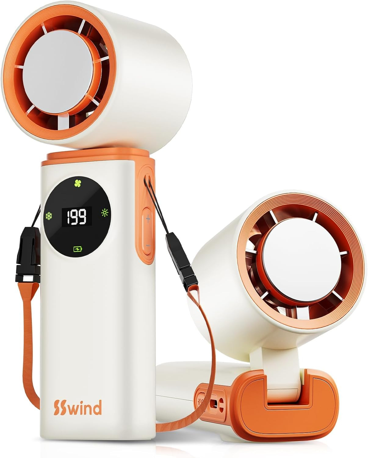 6000Mah Portable Handheld Fan with Ice Cooling, 199 Levels Stepless Speed, 20H L gallery