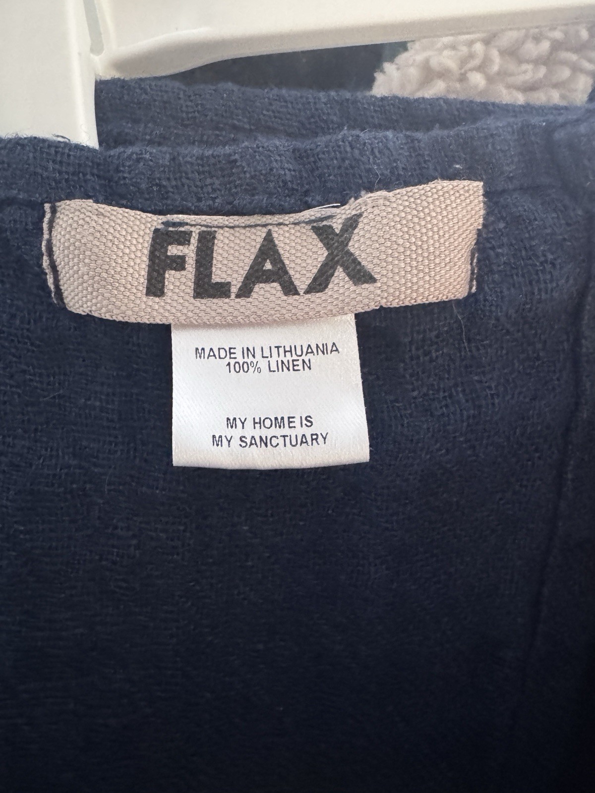 FLAX designs 100% linen throw blue & pink mid-weight gallery