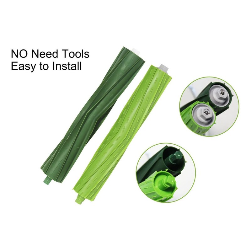 Dual Multi Surface Rubber Brush Rollers for iRobot Roomba e i j Series 2 Set gallery