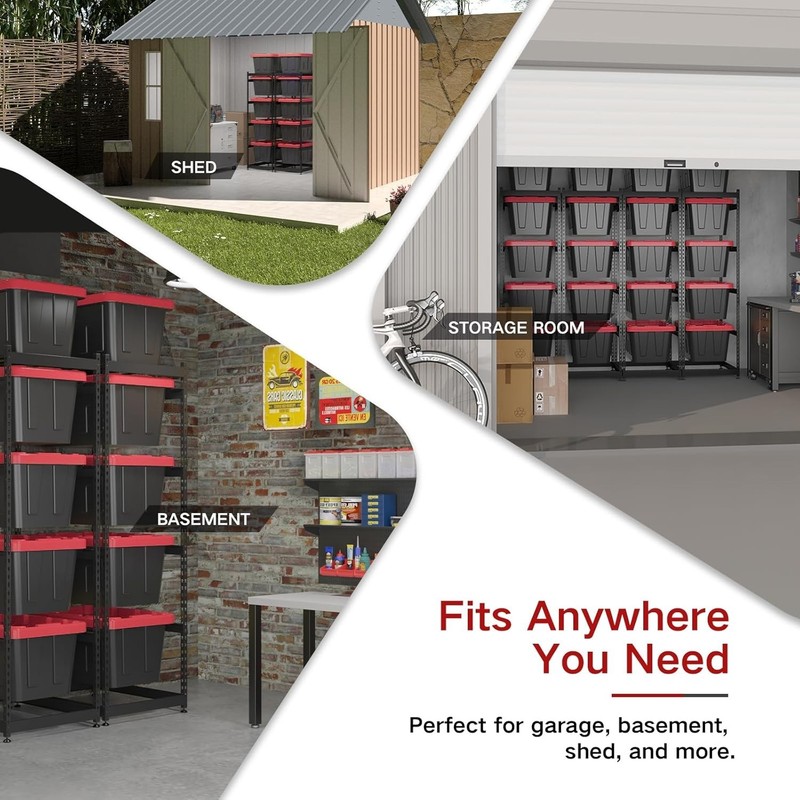 27 Gallon Storage Bin Rack Organizer, Heavy-Duty Tote Storage Rack, 5-Tier Stand gallery