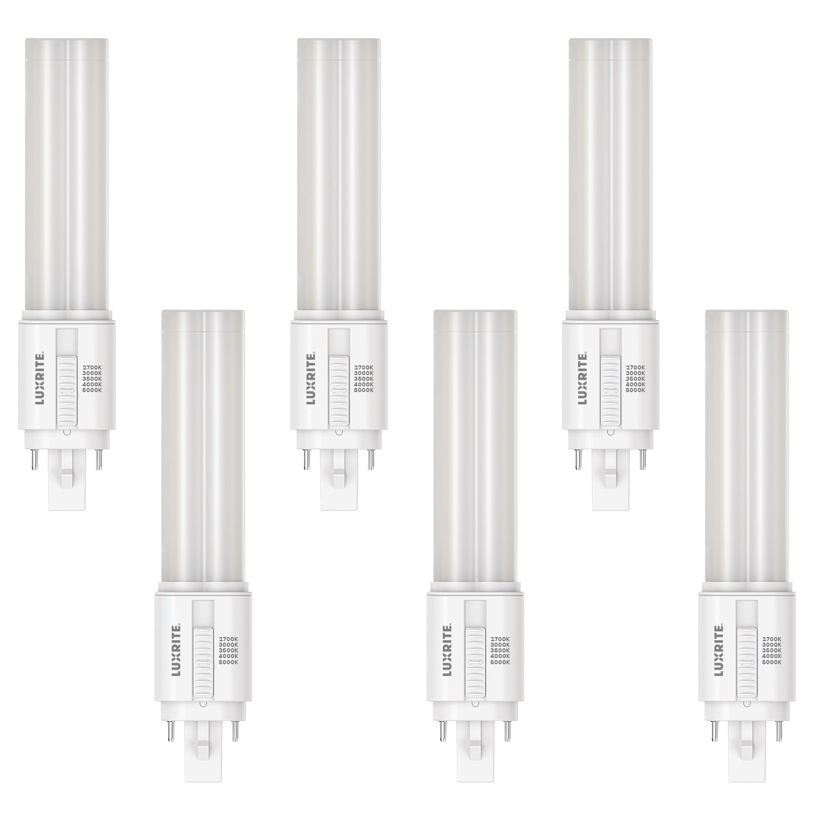 Luxrite Quad Style LED Light Bulb, G24Q 4-Pin Bulb Base, 5CCT, 9W, 1200LM, 6PK gallery