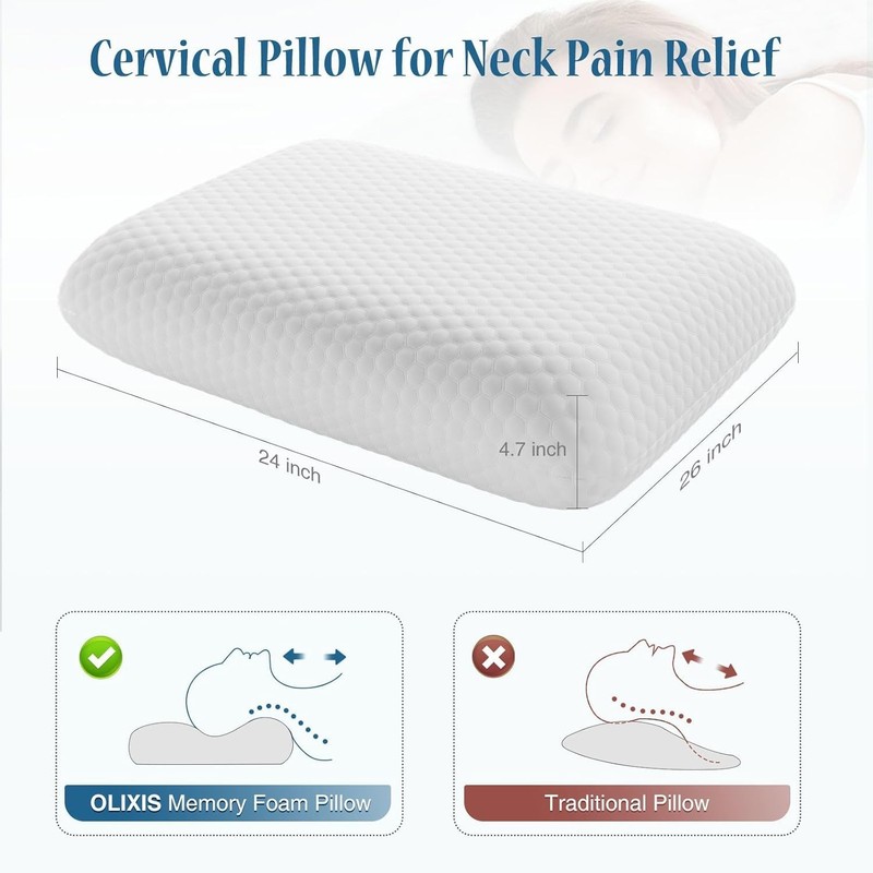 Memory Foam Pillows for Sleeping,2 Pack Queen Size Bed Pillows for Adults,wit... gallery