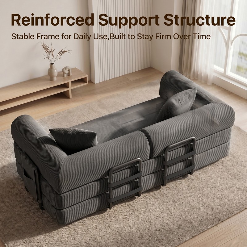 Boneless Couch Cloud Compression Sofa Corduroy Comfy for Living Room No Assembly gallery