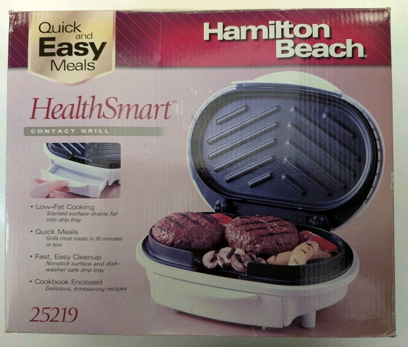 Hamilton Beach Health Smart 25219 Contact Grill w Drip Tray & Recipes White gallery