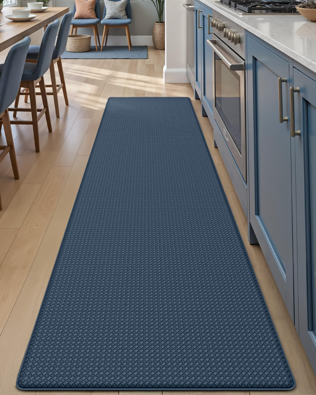 Navy Waterproof Anti-Fatigue Kitchen Runner Mat, Memory Foam 23x94 inches gallery