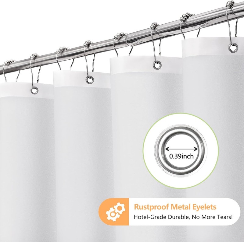 Waterproof Soft Microfiber Short Shower Curtain TPU Backed Lightweight, 60 x 60 gallery