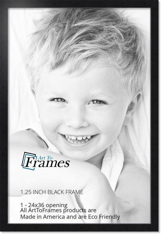ArtToFrames 1.25" Custom Poster Frame Black Steel Style 4639 Large gallery