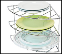 Kitchen Shelf Organizer Cabinet Corner Rack Pan Lid Plate Dishes Storage Chrome