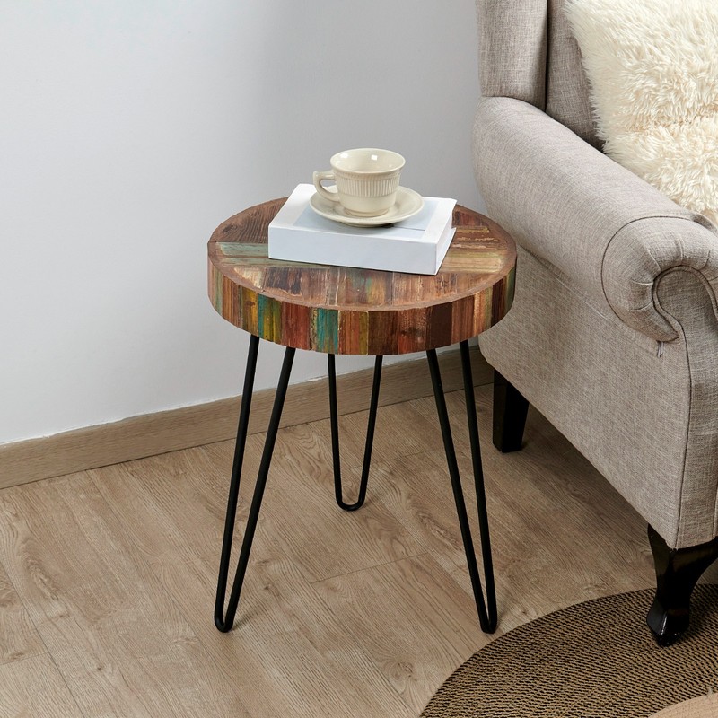 Greenage End Table Sofa Side Table Reclaimed Wood Living Room Bedroom Furniture gallery
