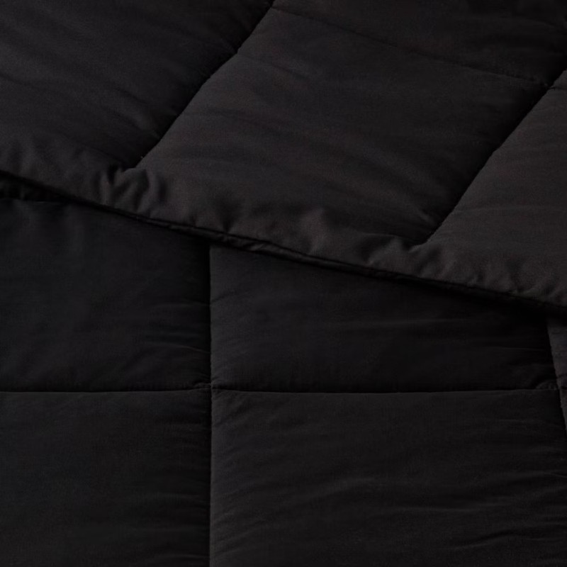 Full/Queen Down Alternative Washed Microfiber Reversible Comforter Black - Room gallery