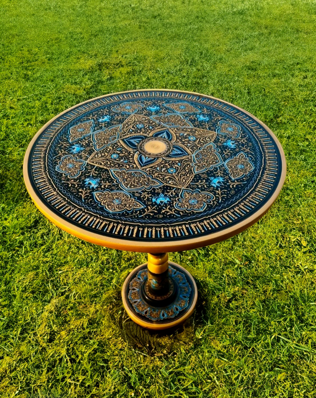 Coffee Table 18" | Hand Painted Naksheen Art Round Coffee Table 18" gallery