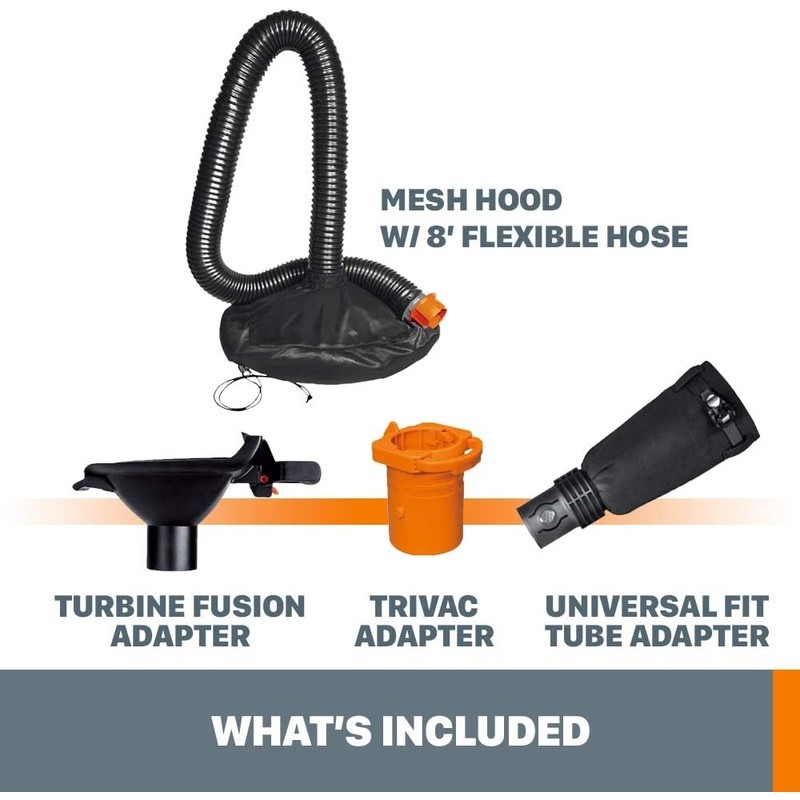 Universal Leaf Blower Vacuum Adapter Hose 8-16FT W/ Mesh Hood Yard Cleanup New gallery