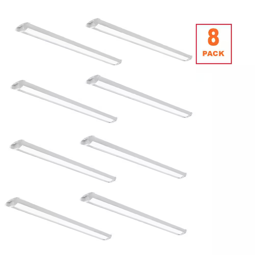 8-Pack 44 In. LED White Strip Light Fixture 3400LM 34W 120V Bright White 4000K G gallery