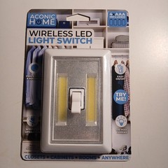 Aconic Wireless LED Light Switch With 4xAAA Included.Great for All Rooms.