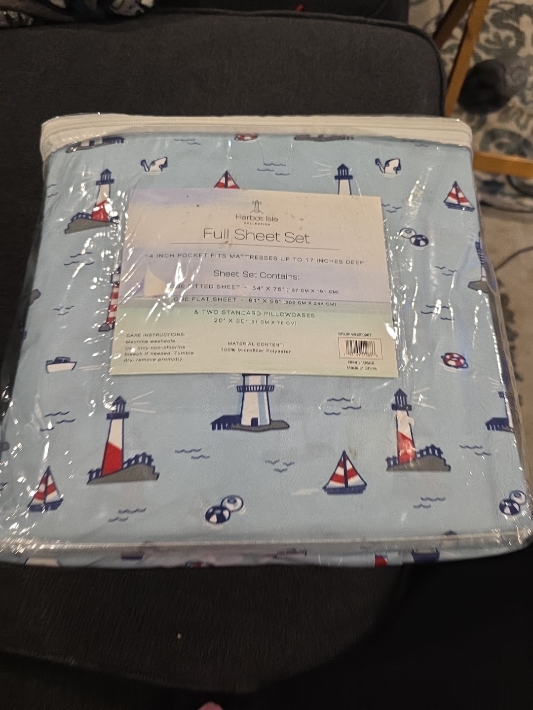 Coastal Collection Ocean Sea Nautical Print Sheet Set Full Four Piece NIP NEW gallery