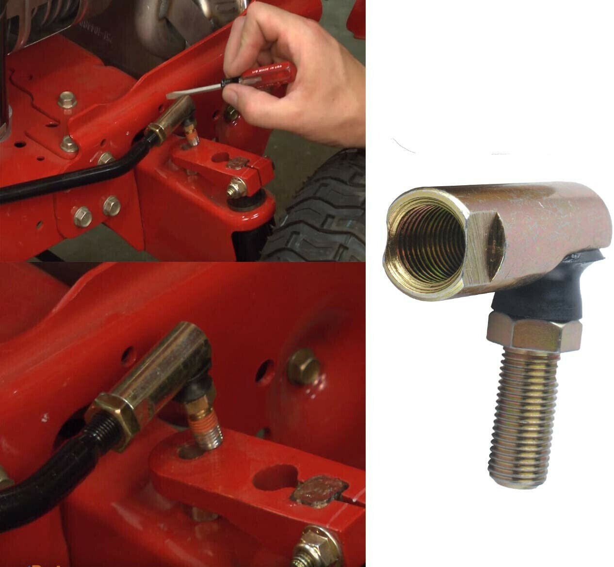 Ball Joint Both ends 3/8"-24 Tie Rod Ends Right Hand Threaded 2-pack gallery
