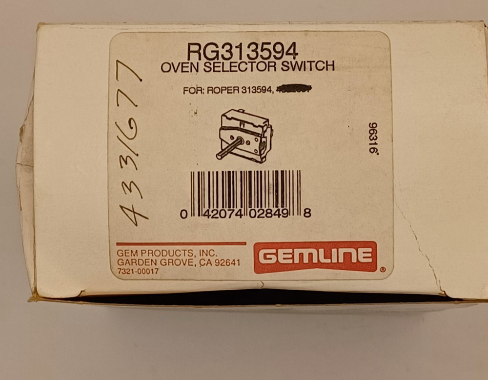 4331677 Roper Range Bake & Broil Selector Switch 313594