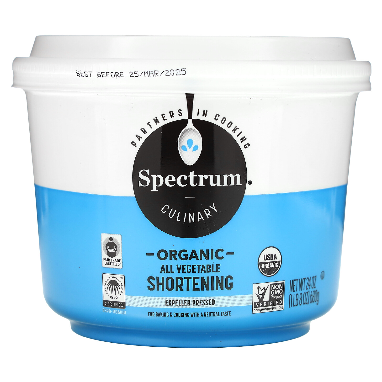 Organic All-Vegetable Shortening, 24 oz (680 g) gallery